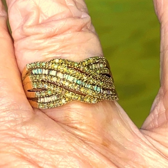 NWT Natural 1/2 ctw Champagne Diamond ring in RG over sterling size 6 - Picture 1 of 6